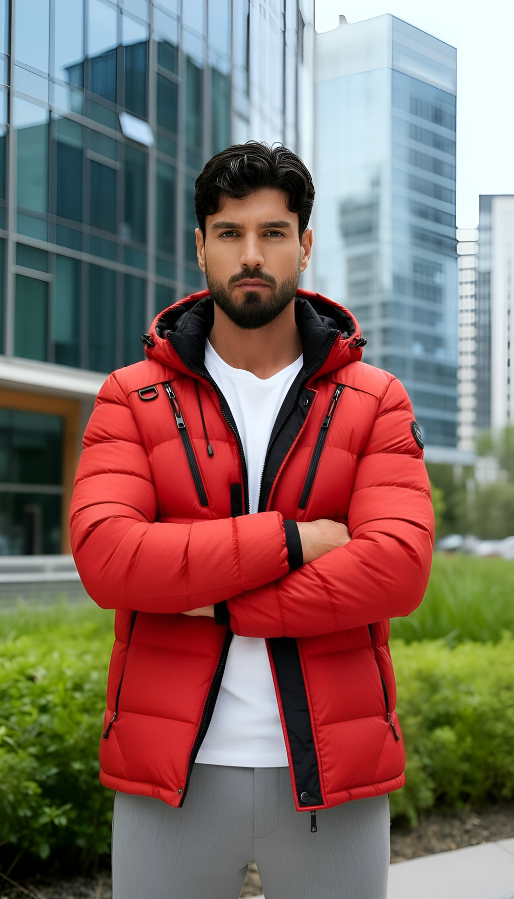 Winter-Pufferjacke mit Kapuze für Männer - Isolierter, gesteppter Outdoor-Mantel