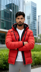 Winter-Pufferjacke mit Kapuze für Männer - Isolierter, gesteppter Outdoor-Mantel
