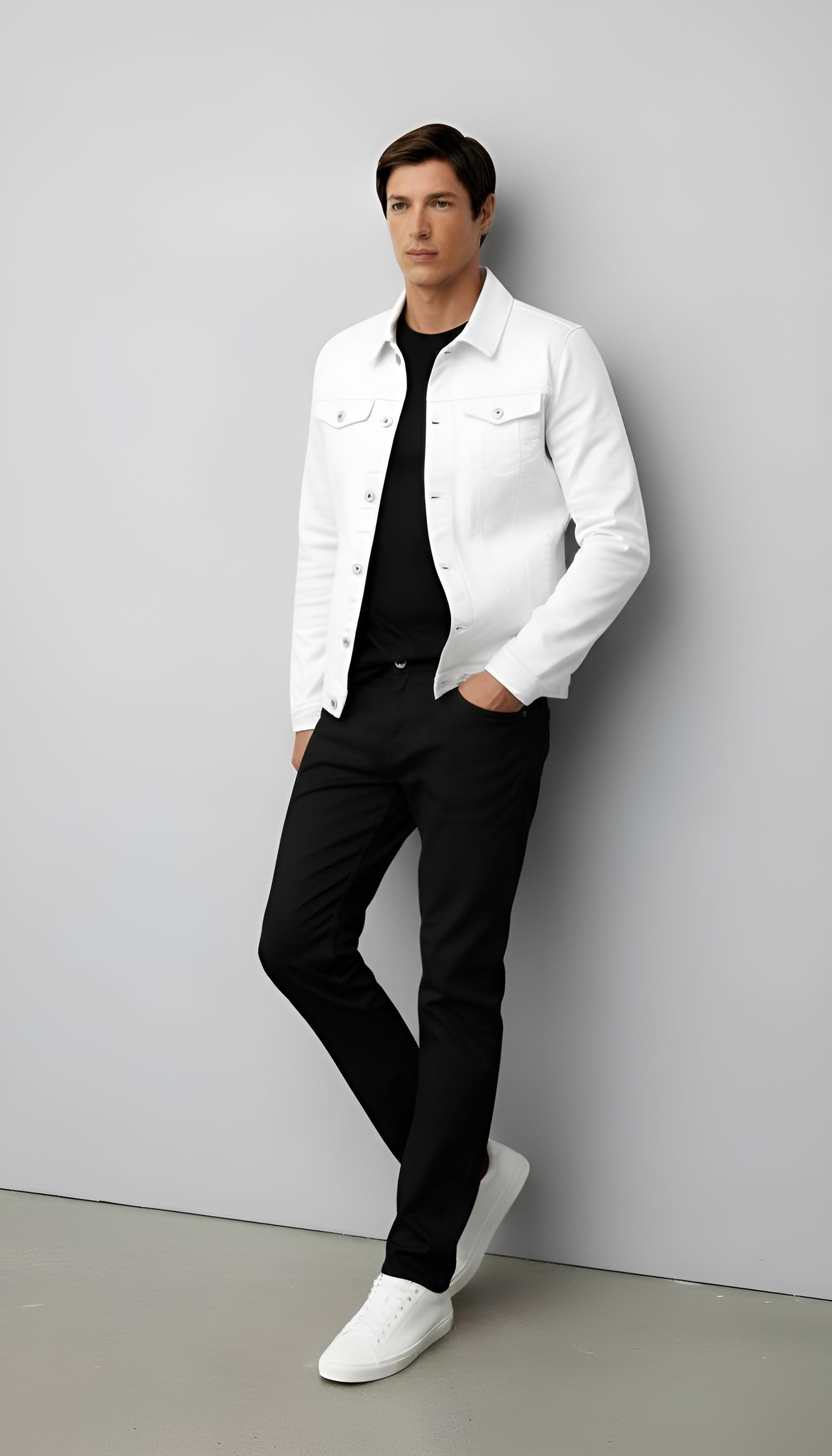 Men's Trucker Jacket - Classic Button-Front Denim Style with Chest Pockets for Casual & Smart-Casual Wear
