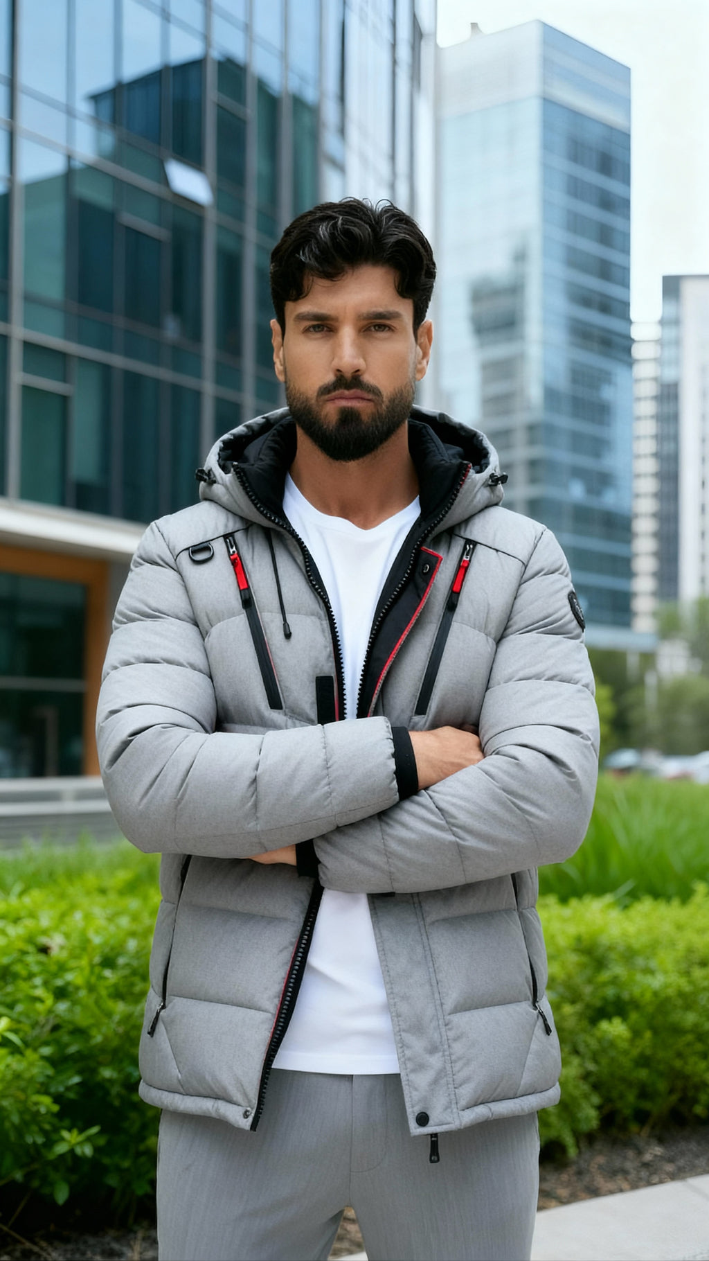 Winter-Pufferjacke mit Kapuze für Männer - Isolierter, gesteppter Outdoor-Mantel