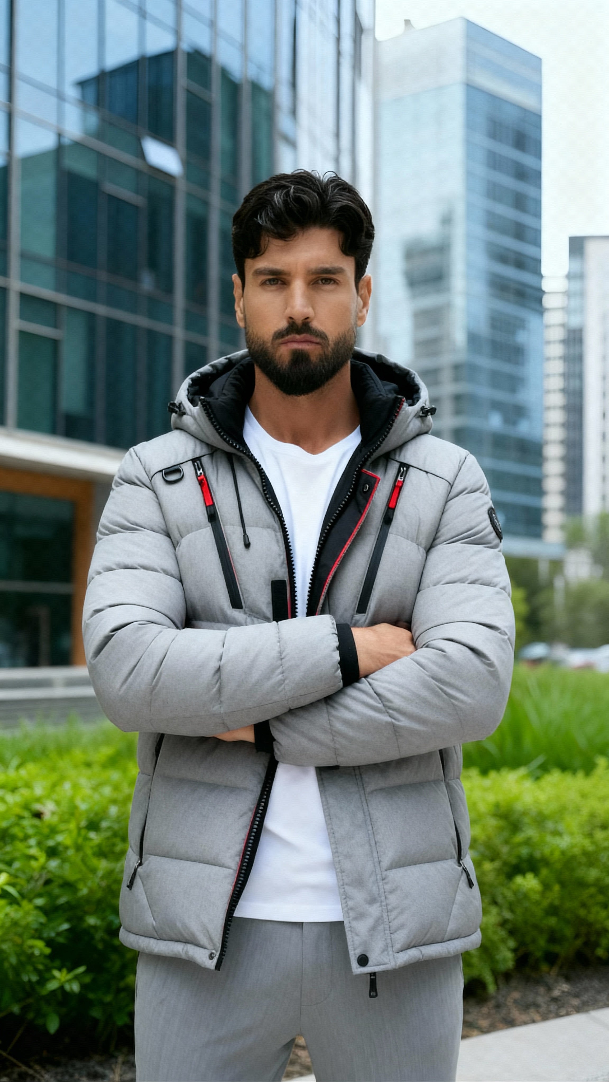 Doudoune d’hiver à capuche pour homme – Manteau extérieur matelassé isolant