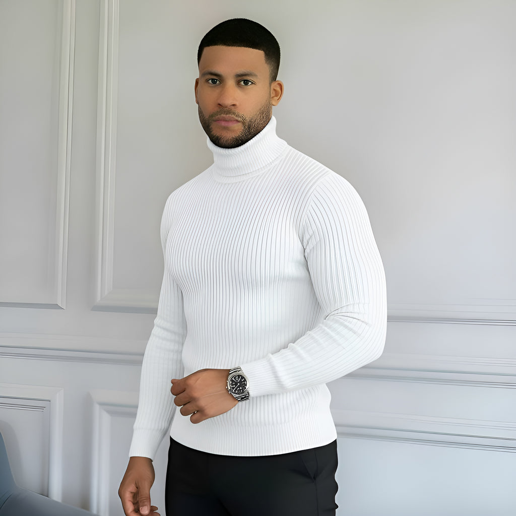 Clásico jersey de cuello alto para hombre - Suave, cálido y elegante.