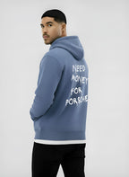 Herren-Kapuzenpullover - "Need Money for Porsche" Slogan-Print, klassische Passform mit Kängurutasche und Kapuze