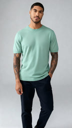 Paris - knitted mens T-shirt , wool blend.