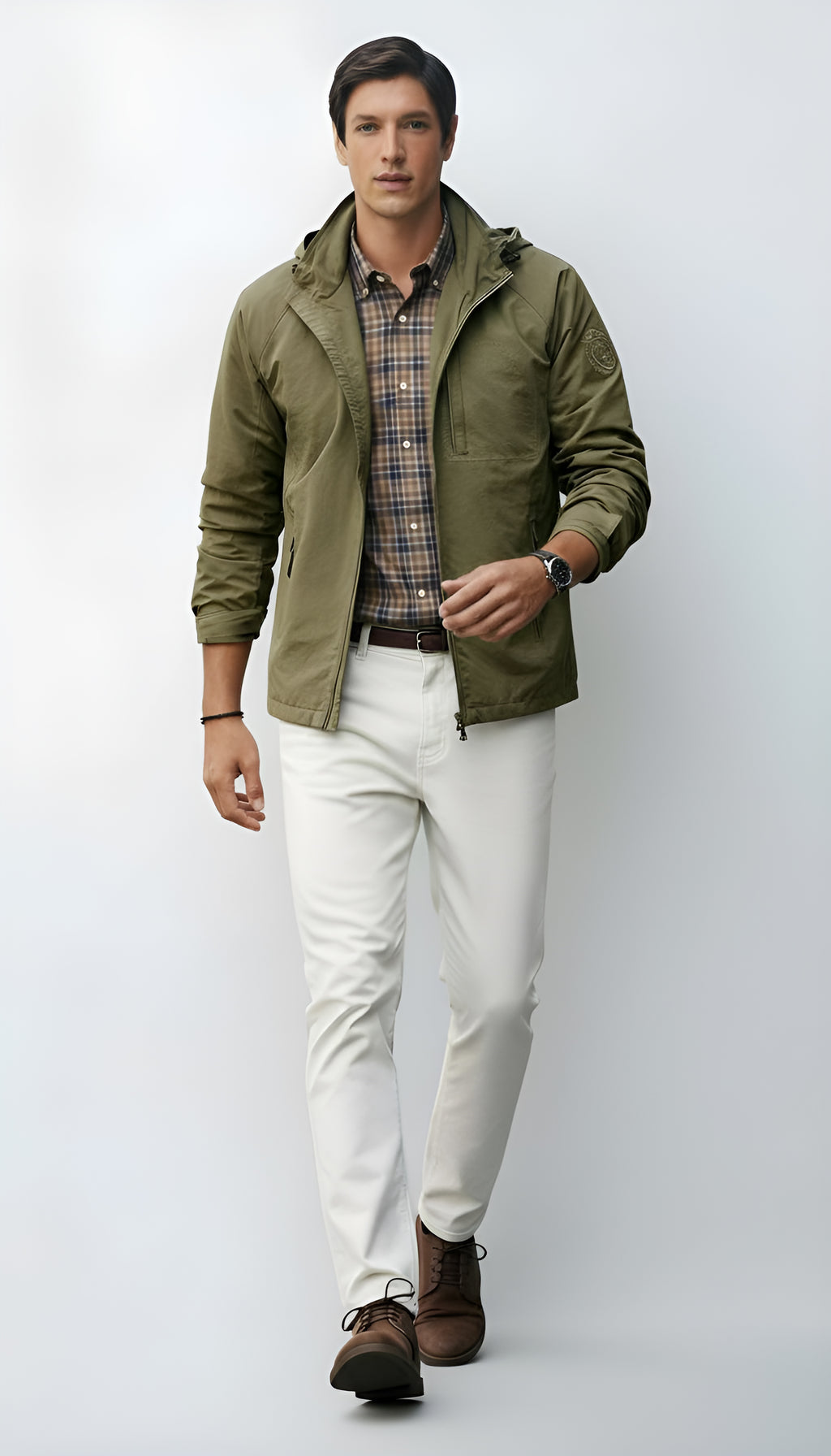 Leichte Herren-Kapuzenjacke - Windbreaker mit Reißverschluss für Freizeit und Outdoor-Kleidung