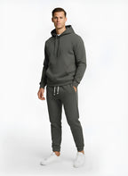 Conjunto de chándal para hombre – Sudadera con capucha y bolsillo canguro & pantalones jogger ajustados