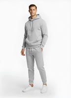 Conjunto de chándal para hombre – Sudadera con capucha y bolsillo canguro & pantalones jogger ajustados