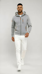 Chaqueta informal con capucha para hombre - Cortavientos ligero con cremallera para primavera y otoño al aire libre
