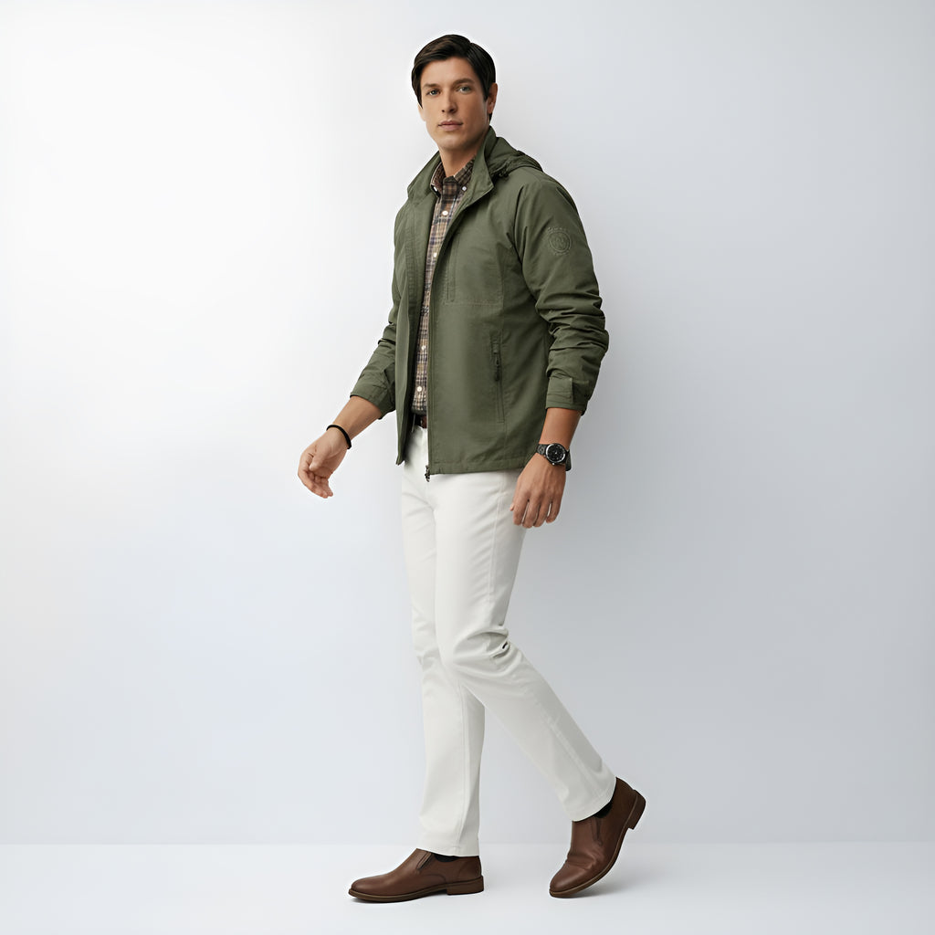 Leichte Herren-Kapuzenjacke - Windbreaker mit Reißverschluss für Freizeit und Outdoor-Kleidung