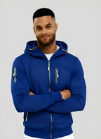 Chaqueta informal con capucha para hombre - Cortavientos ligero con cremallera para primavera y otoño al aire libre