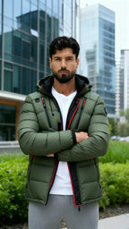 Winter-Pufferjacke mit Kapuze für Männer - Isolierter, gesteppter Outdoor-Mantel