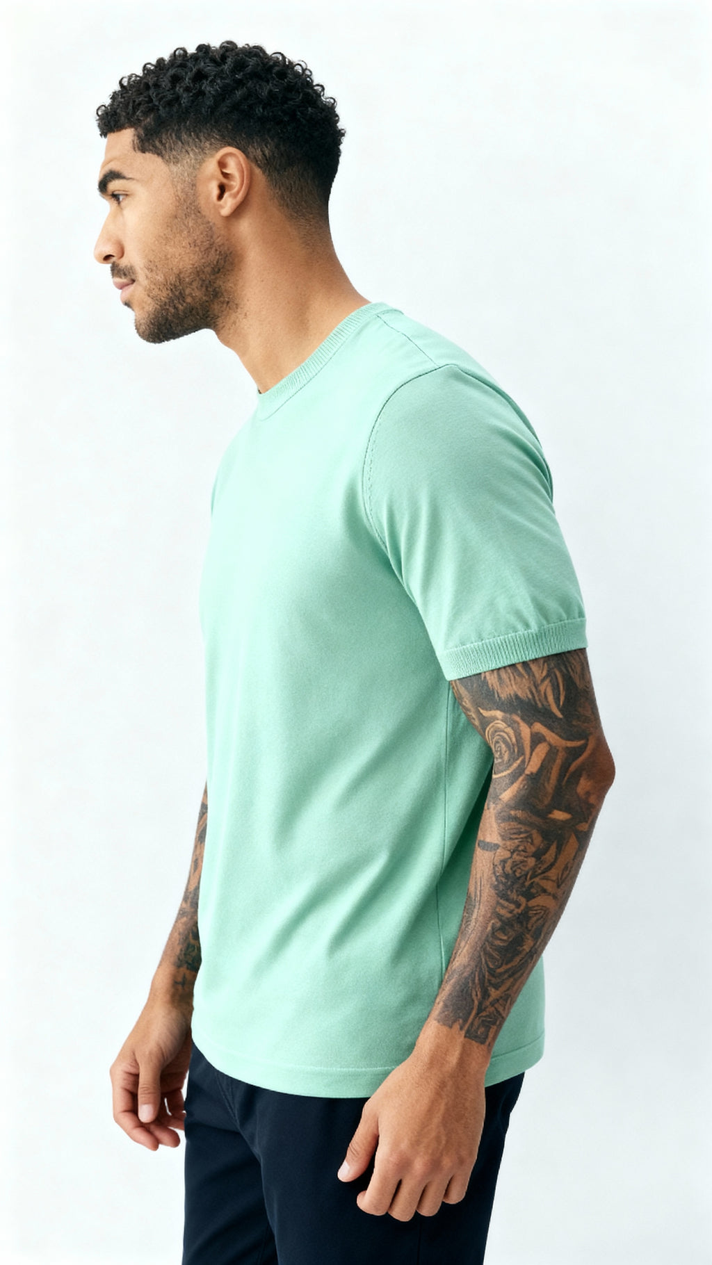 Paris - knitted mens T-shirt , wool blend.