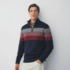 Gestreifter Herren-Pullover mit Stehkragen - Stylische Strickwaren