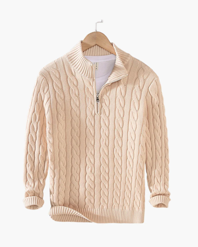 Cannes Half Zip Sweater - Beige