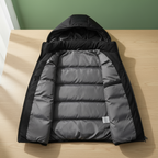 Men's Hooded Quilted Gilet - Leichte, wattierte Weste mit Reißverschlusstaschen