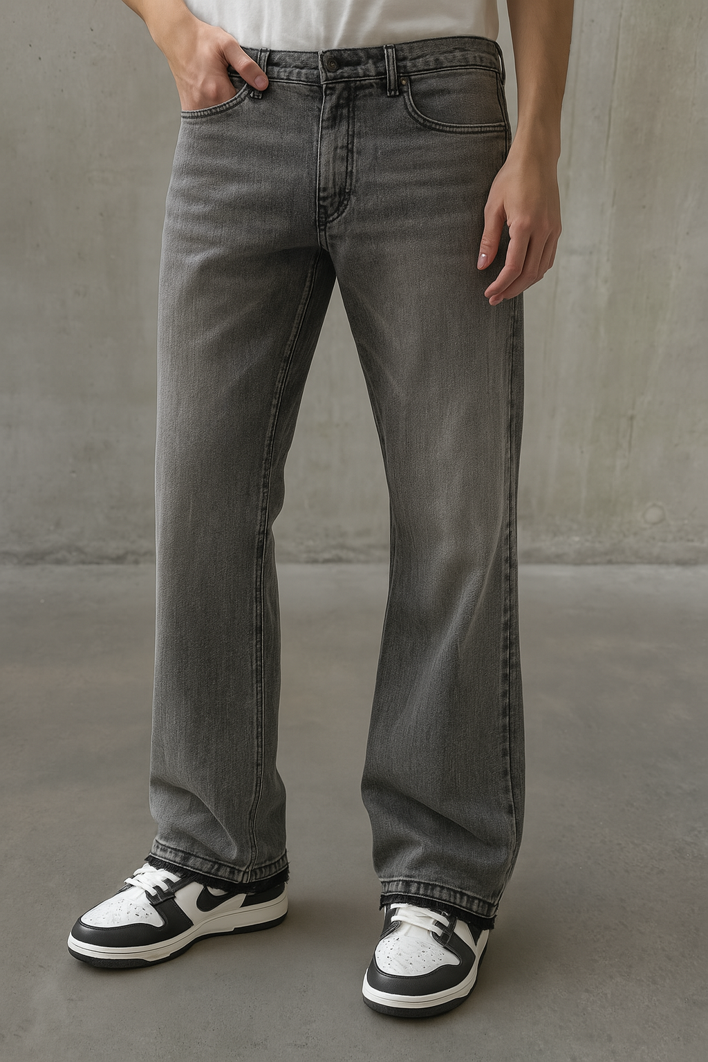 Jeans met wijde pijpen voor heren - Grijs