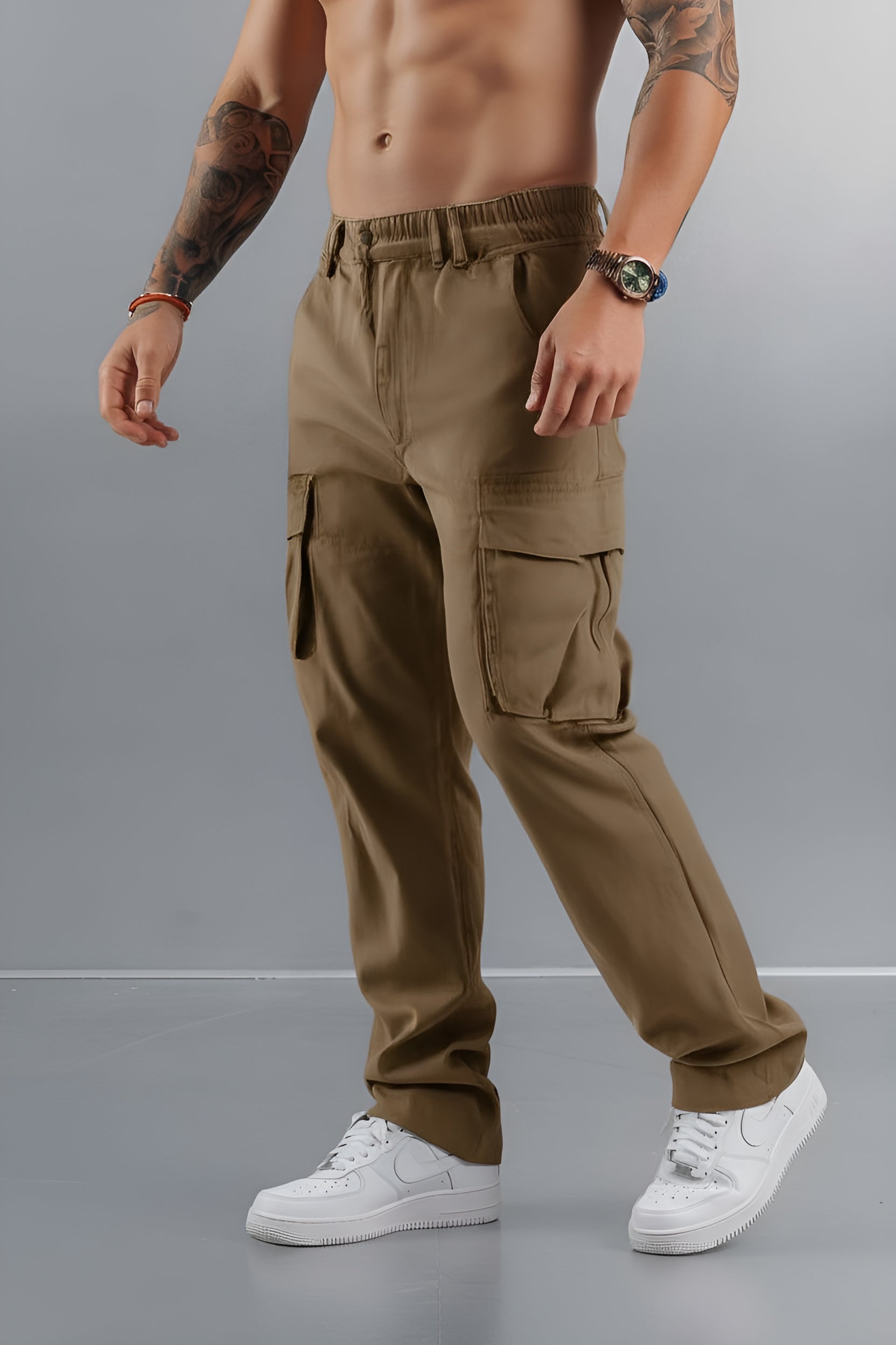 Cargo-Hose mit weitem Schnitt und Seitentaschen