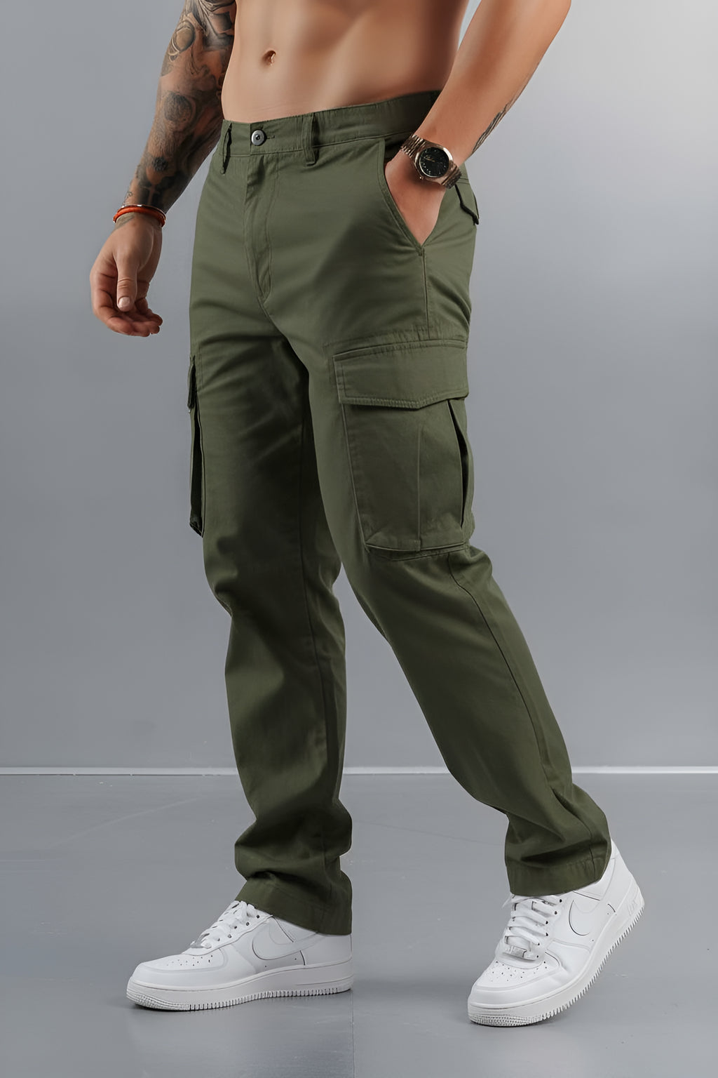 Cargo-Hose mit weitem Schnitt und Seitentaschen