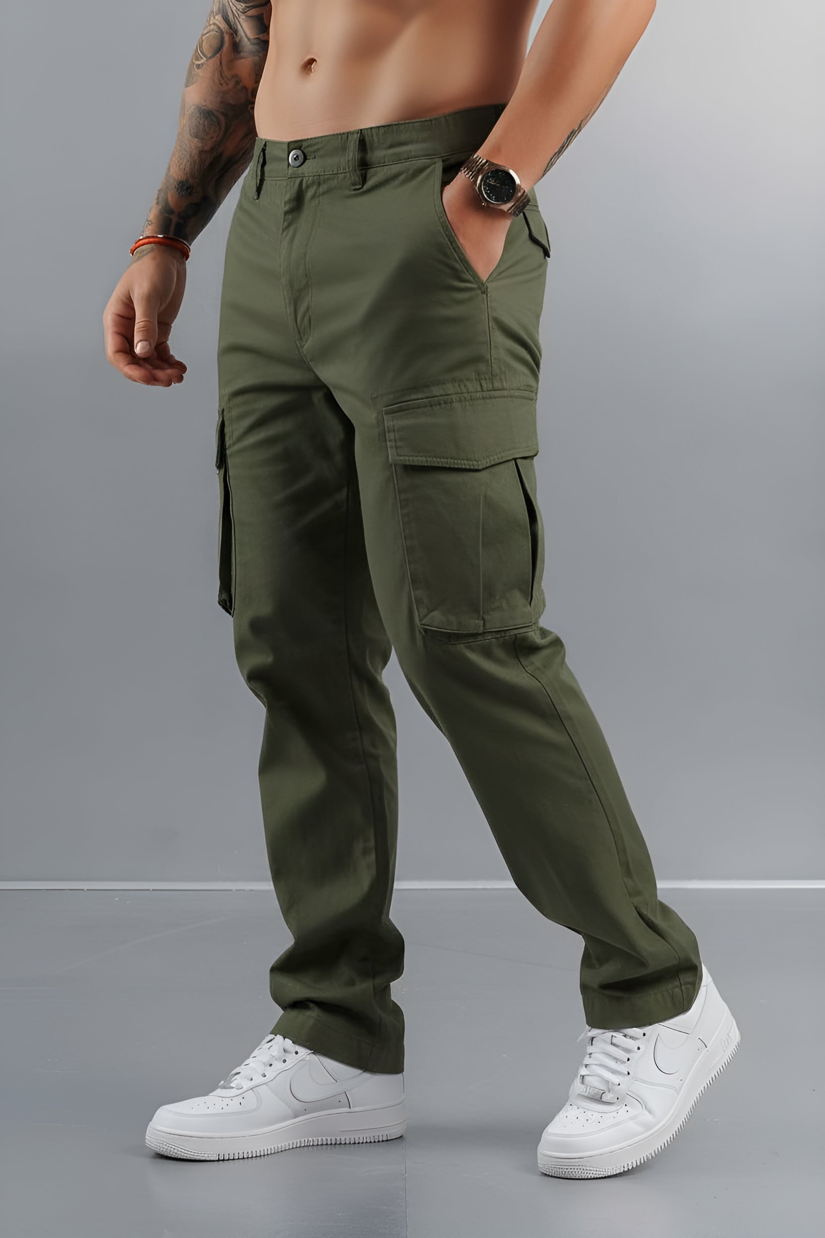 Cargo-Hose mit weitem Schnitt und Seitentaschen