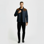 Chaqueta acolchada para hombre con cuello alto y cremallera completa – Prenda ligera acolchada para comodidad casual