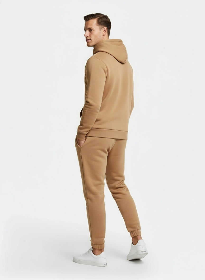 Conjunto de chándal para hombre – Sudadera con capucha y bolsillo canguro & pantalones jogger ajustados