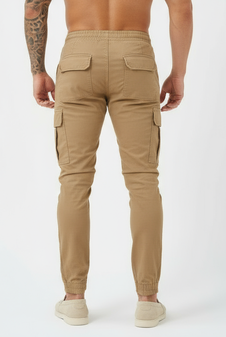 Cargo-Hose für Herren - Taille mit Kordelzug und elastischen Bündchen | Tapered Fit Utility-Hose mit mehreren Taschen