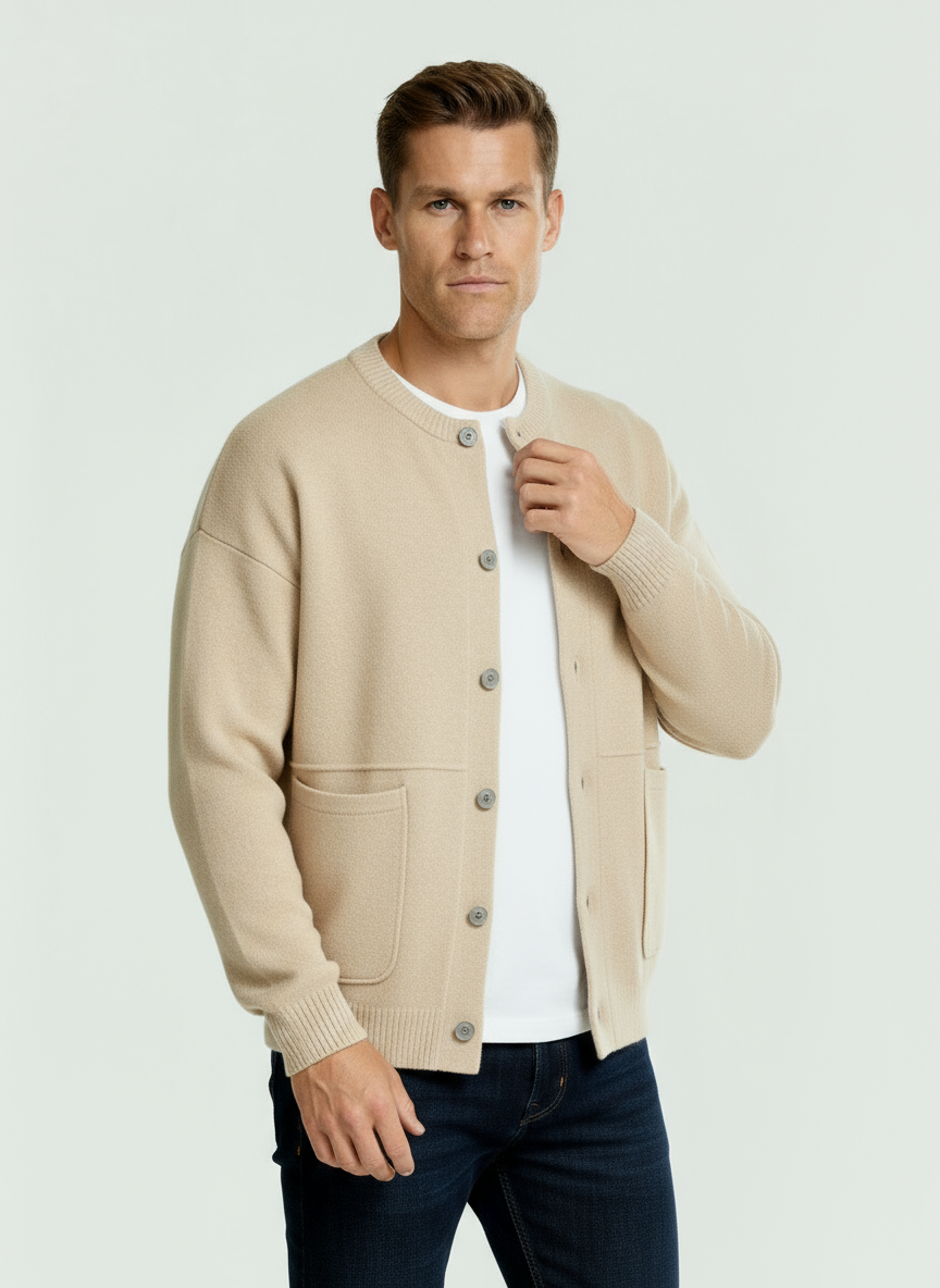Cárdigan de punto para hombre - Esencial de capas con estilo y ajuste a medida