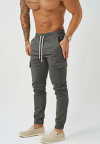 Cargo-Hose für Herren - Taille mit Kordelzug und elastischen Bündchen | Tapered Fit Utility-Hose mit mehreren Taschen