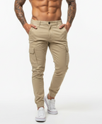Cargo-Hose für Herren - Taille mit Kordelzug und elastischen Bündchen | Tapered Fit Utility-Hose mit mehreren Taschen
