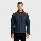 Chaqueta acolchada para hombre con cuello alto y cremallera completa – Prenda ligera acolchada para comodidad casual