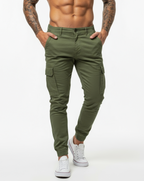 Cargo-Hose für Herren - Taille mit Kordelzug und elastischen Bündchen | Tapered Fit Utility-Hose mit mehreren Taschen
