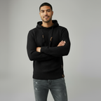 Herren Strick-Hoodie mit Struktur - Verstellbare Kordelkapuze & Gerippte Abschlüsse