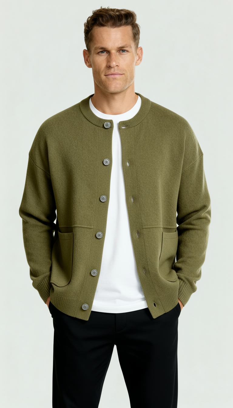 Cárdigan de punto para hombre - Esencial de capas con estilo y ajuste a medida