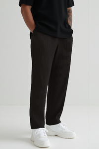 Geplooide broek - Zwart